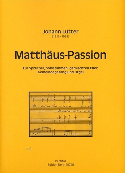 J. Lütter: Matthäus-Passion (Part.)