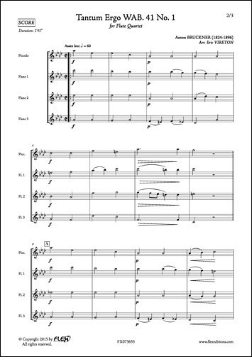 A. Bruckner: Tantum Ergo WAB. 41 No. 1, 4Fl (Pa+St)