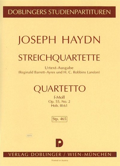 J. Haydn: Quartett F-Moll Op 55/2 Hob 3:61 (Rasiermesser)