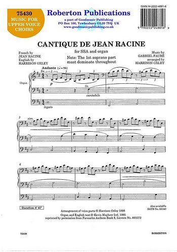 G. Fauré: Cantique De Jean Racine, FchKlav (Chpa)
