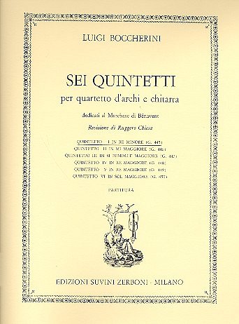 L. Boccherini: Quintetto N. 1 Partitura (Part.)