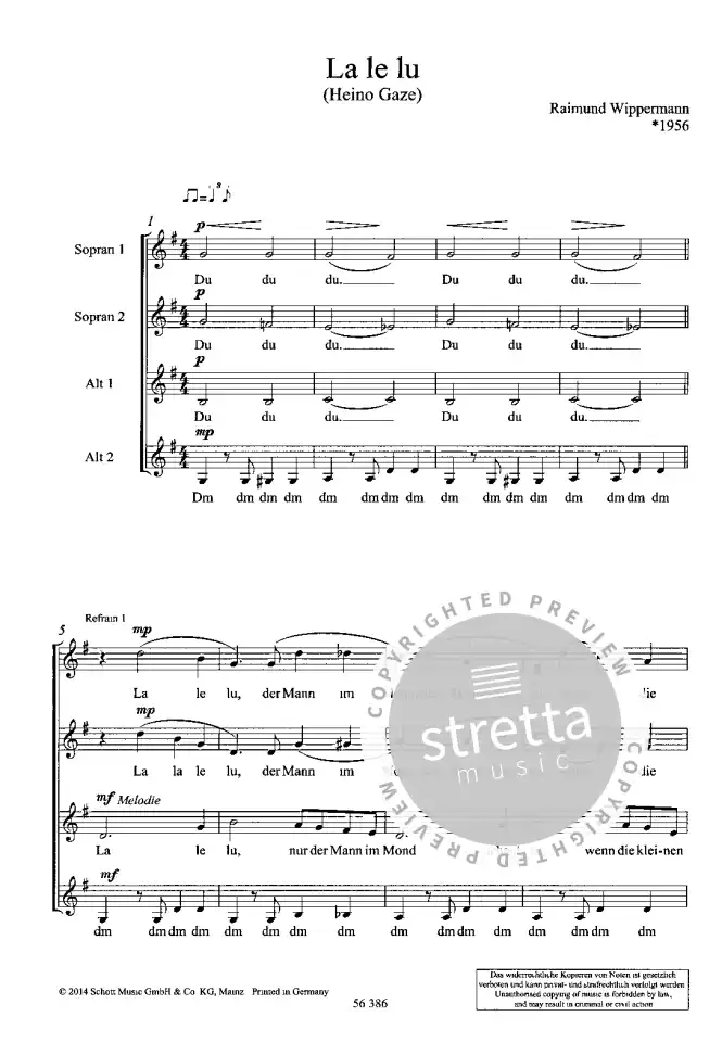 La - Le - Lu Klavier Solo - PDF Noten von Heinz Rühmann in F Dur -  4251133763218