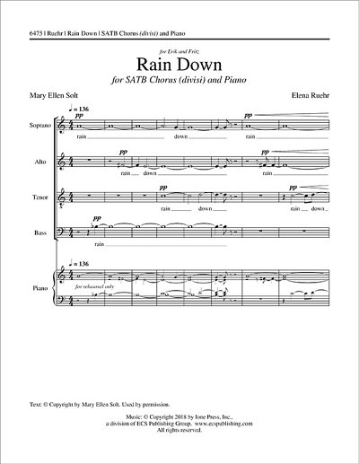 E. Ruehr: Rain Down, GchKlav (Part.)