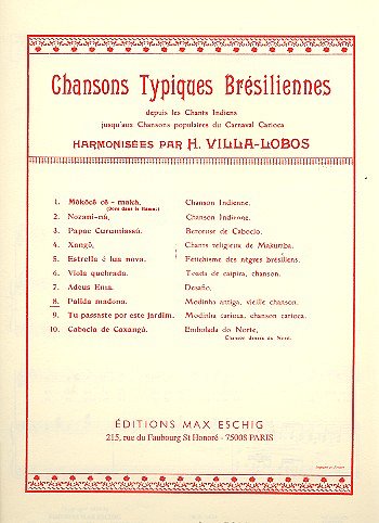 H. Villa-Lobos: Chansons Typiques Bresilienne N 8 (Palada Madona)