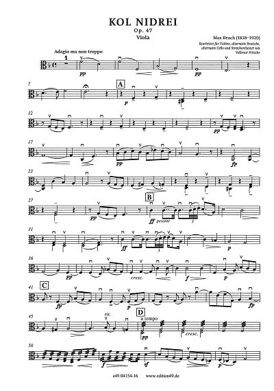 M. Bruch: Kol Nidrei op. 47, 4StrStro (Vla)