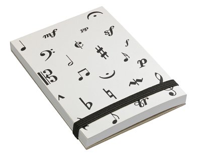 Notizblock Musiksymbole (schwarz-weiß)