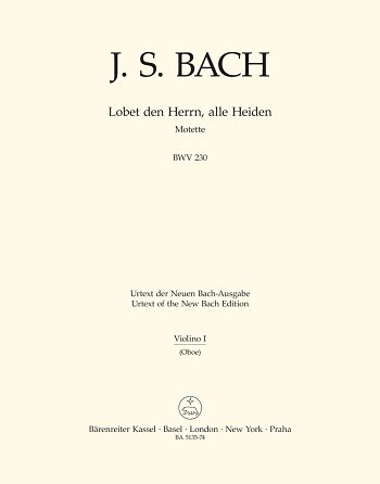 J.S. Bach: Lobet den Herrn, alle Heiden B, Gch4Kamo (Vl1Ob1)