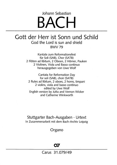 J.S. Bach: Gott, der Herr, ist Sonn und S, 3GesGchOrch (Org)