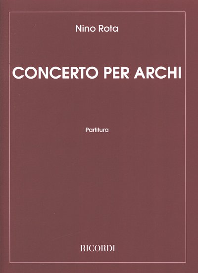 N. Rota: Concerto per Archi, StrOrch (Part.)