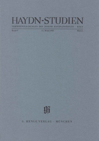 Haydn-Studien Band 5 Heft 1 (März 1982.)
