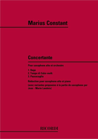 M. Constant: Concertante pour saxophone alto et orchest (KA)