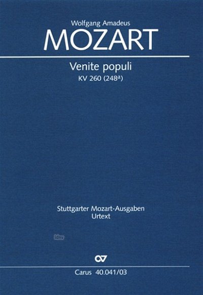 W.A. Mozart: Venite populi D-Dur KV 260 (, Gch8Bc/2Vl3P (KA)