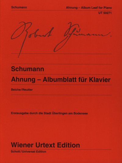 R. Schumann: Ahnung - Albumblatt fuer Klavier, Klav