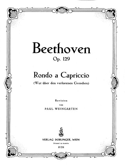 L. v. Beethoven: Rondo A Capriccio G-Dur Op 129