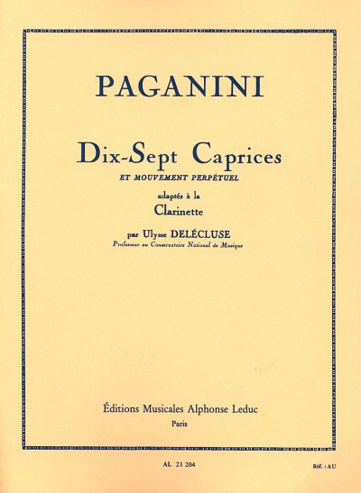 N. Paganini: 17 Caprices for Clarinet, Klar