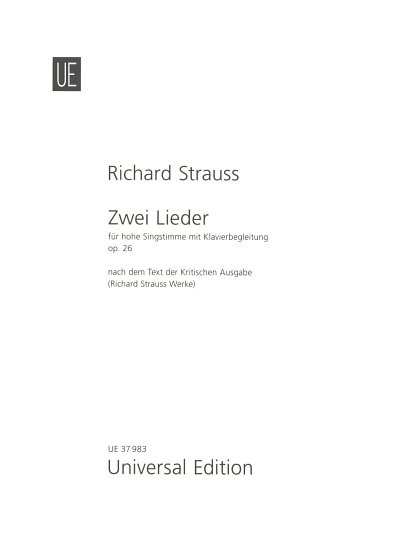 R. Strauss: Zwei Lieder op. 26 TrV 166, GesKlav (Klavpa)