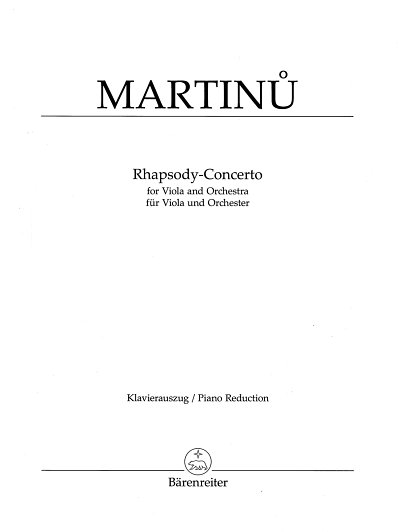 B. Martin_: Rhapsody-Concerto für Viola und Orc, VaOrch (KA)