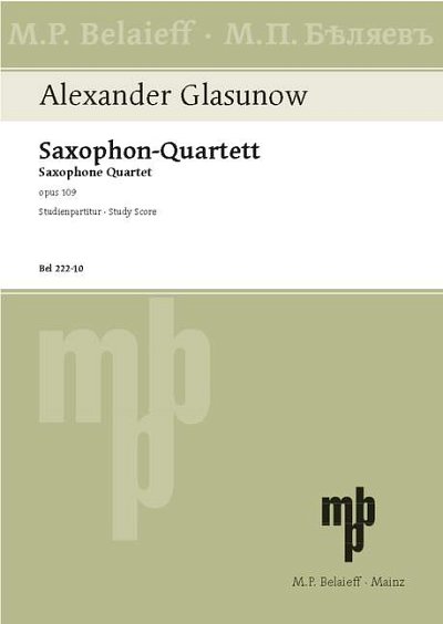 A. Glasoenov: Saxophone Quartet Bb Major
