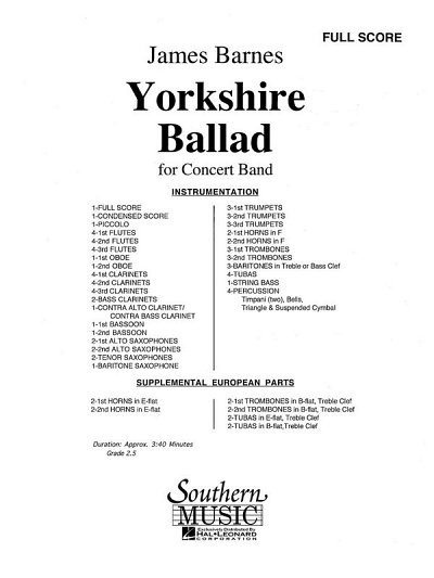J. Barnes: Yorkshire Ballad, Blaso (Part.)
