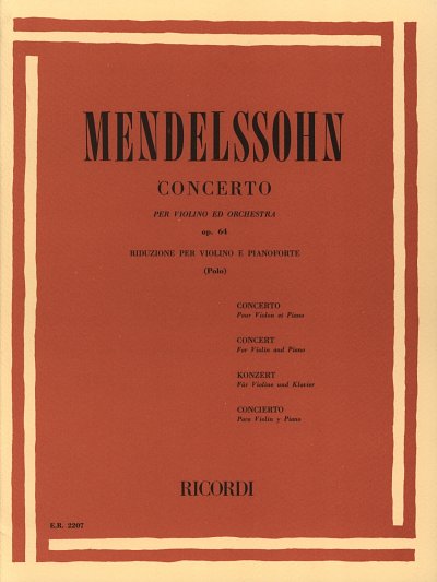 F. Mendelssohn Barth: Concerto Per Violin, VlKlav (KlavpaSt)