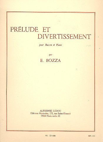 E. Bozza: Prélude et Divertissement, FagKlav (Bu)
