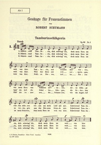 R. Schumann: 16 Gesänge für Frauenstimmen