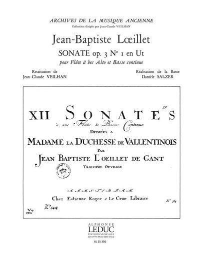 J. Loeillet de Gant: Sonata in C op. 3/1, ABlfBc (KlavpaSt)