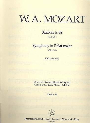 W.A. Mozart: Sinfonie Nr. 26 Es-Dur KV 184 (166, Sinfo (Vl2)