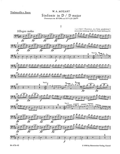 W.A. Mozart: Sinfonie D-Dur, Sinfo (VcKb)