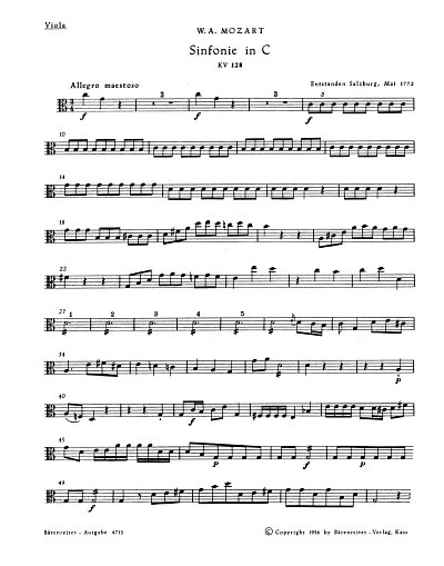 W.A. Mozart: Sinfonie Nr. 16 C-Dur KV 128, Sinfo (Vla)