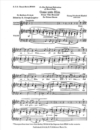 G.F. Händel: Messiah: Come Unto Him