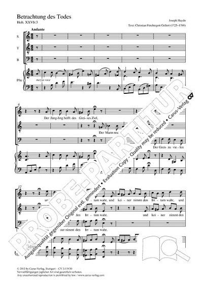 DL: J. Haydn: Betrachtung des Todes a-Moll Hob. XXVb:3 (Part