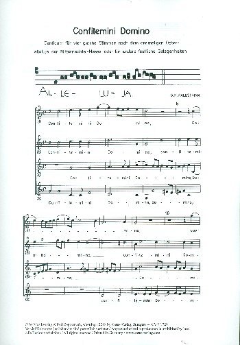 G.P. da Palestrina: Confitemini Domino, Fch (Chpa)