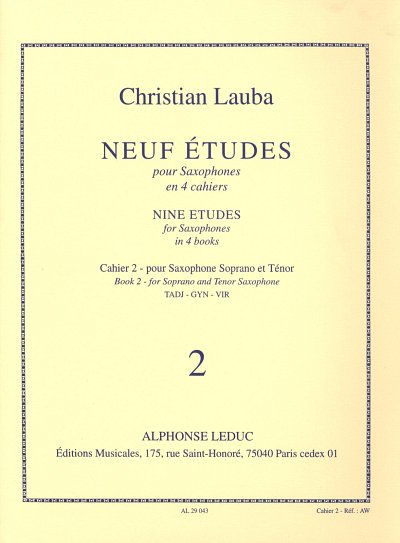 C. Lauba: Neuf Etudes (9) pour Saxophones, cahier 2 (Bu)
