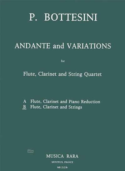 Bottesini Pietro: Andante + Variationen Fl Klar Str Quartett