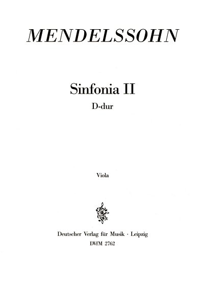 F. Mendelssohn Barth: Sinfonia II D-dur, Stro (Vla)