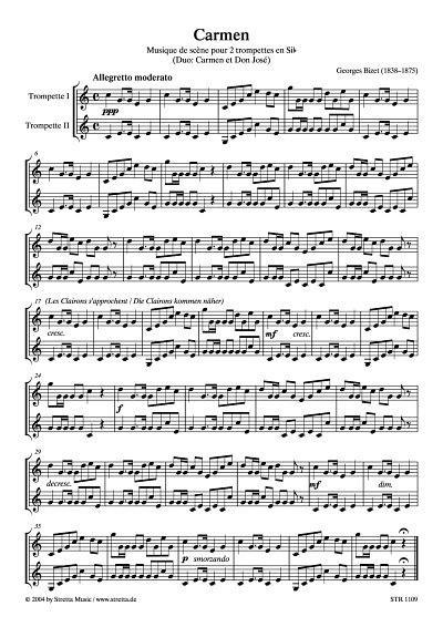 DL: G. Bizet: Carmen Buehnenmusik fuer 2 Trompeten (Duett Ca