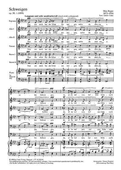 M. Reger: Schweigen As-Dur op. 39, 1 (1899)