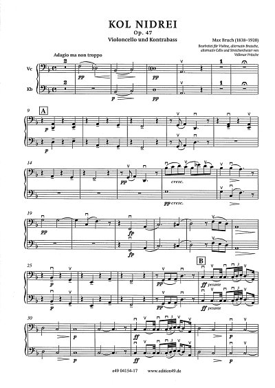 M. Bruch: Kol Nidrei op. 47, 4StrStro (VcKb)