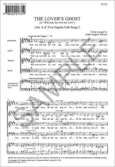 R. Vaughan Williams: The Lover's Ghost, GCh4 (Chpa)