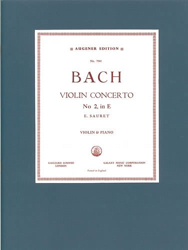J.S. Bach: Concerto in E BWV 1042, VlKlav (KlavpaSt)