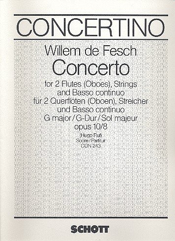 W. de Fesch: Concerto G-Dur op. 10/8, 2Fl/ObStrBc (Part.)