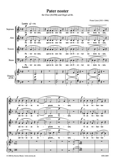 DL: F. Liszt: Pater noster fuer Chor und Orgel