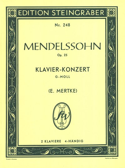 F. Mendelssohn Barth: Klavierkonzert op. 25 g-moll op. 25