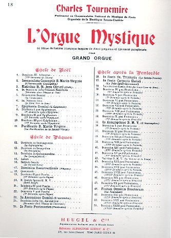 C. Tournemire: L'Orgue mystique Vol.18, Org