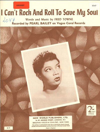 Fred Towne, Pearl Bailey: I Can't Rock And Roll To Save My Soul