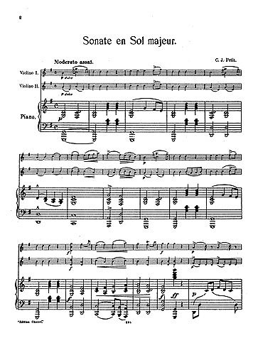 Petit, C J Sonata In G, VlKlav (KlavpaSt)