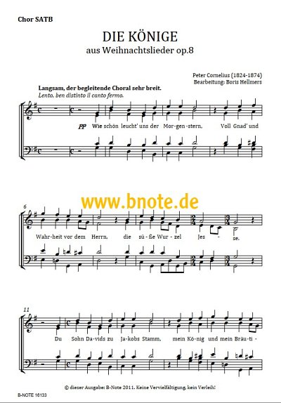 C.P. (1824-1874): Die Könige für Mezzosopran, Chor SATB und