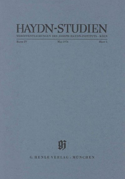 Haydn-Studien Band 4 Heft 1 (Mai 1976)