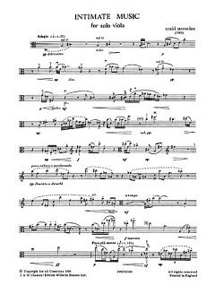 Intimate Music for Viola Solo, Va